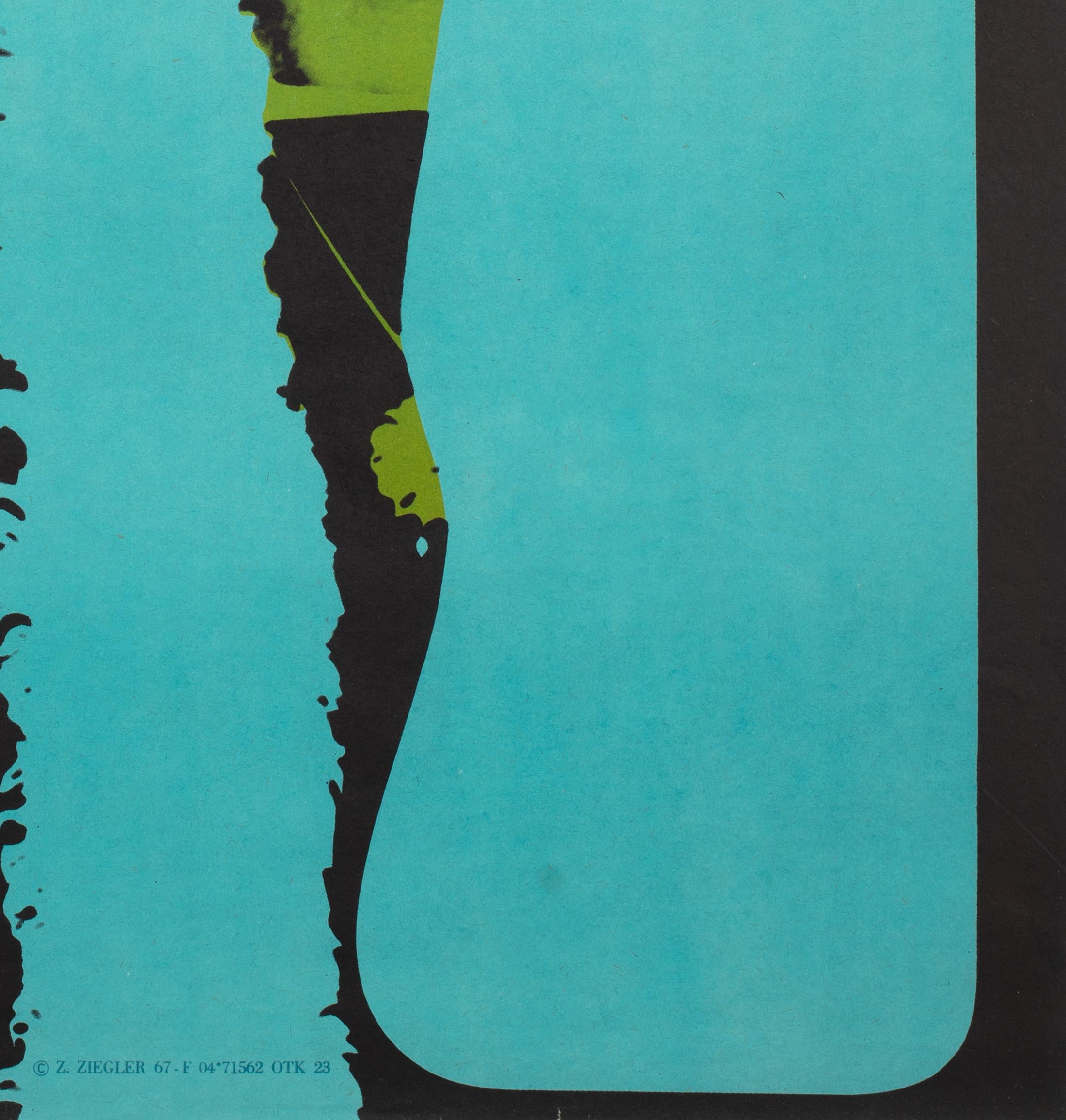 20th Century Jules and Jim Czech Film Movie Poster, Karel Vaca, 1967 Vintage Rare