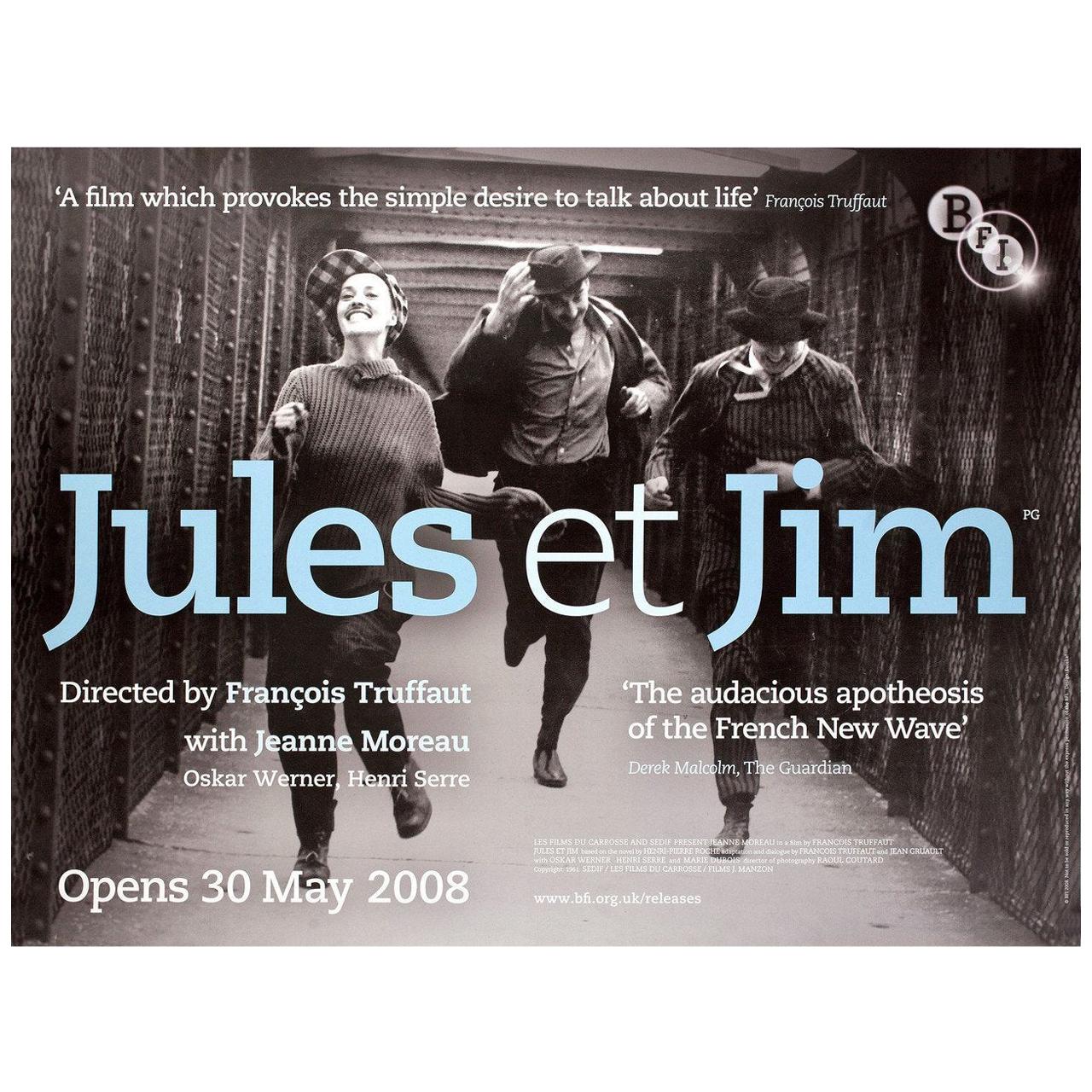 Jules and Jim R2008 British Quad Film Poster For Sale