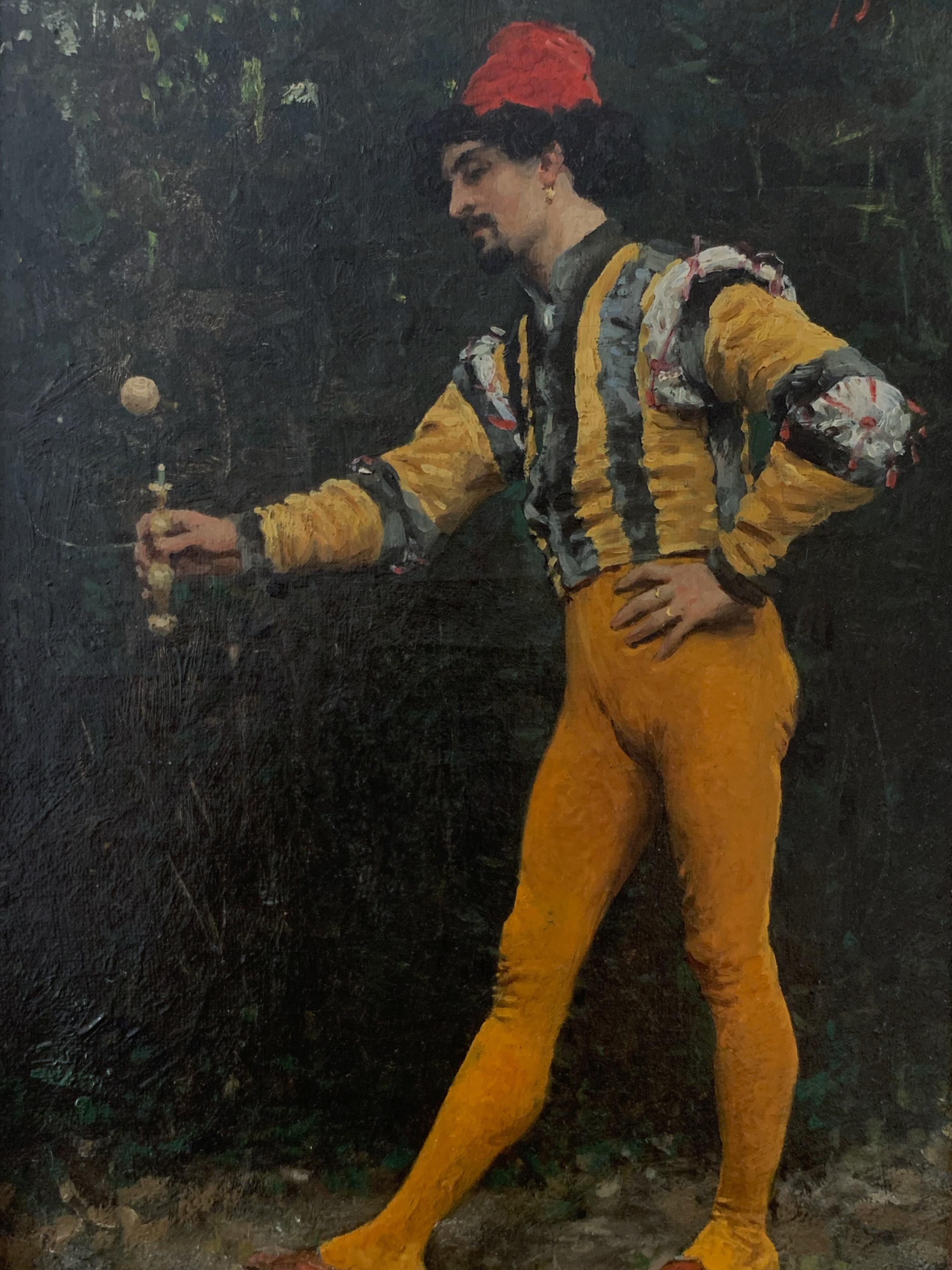 Bilboquet player, 1879 - Painting by Jules Arsène Garnier