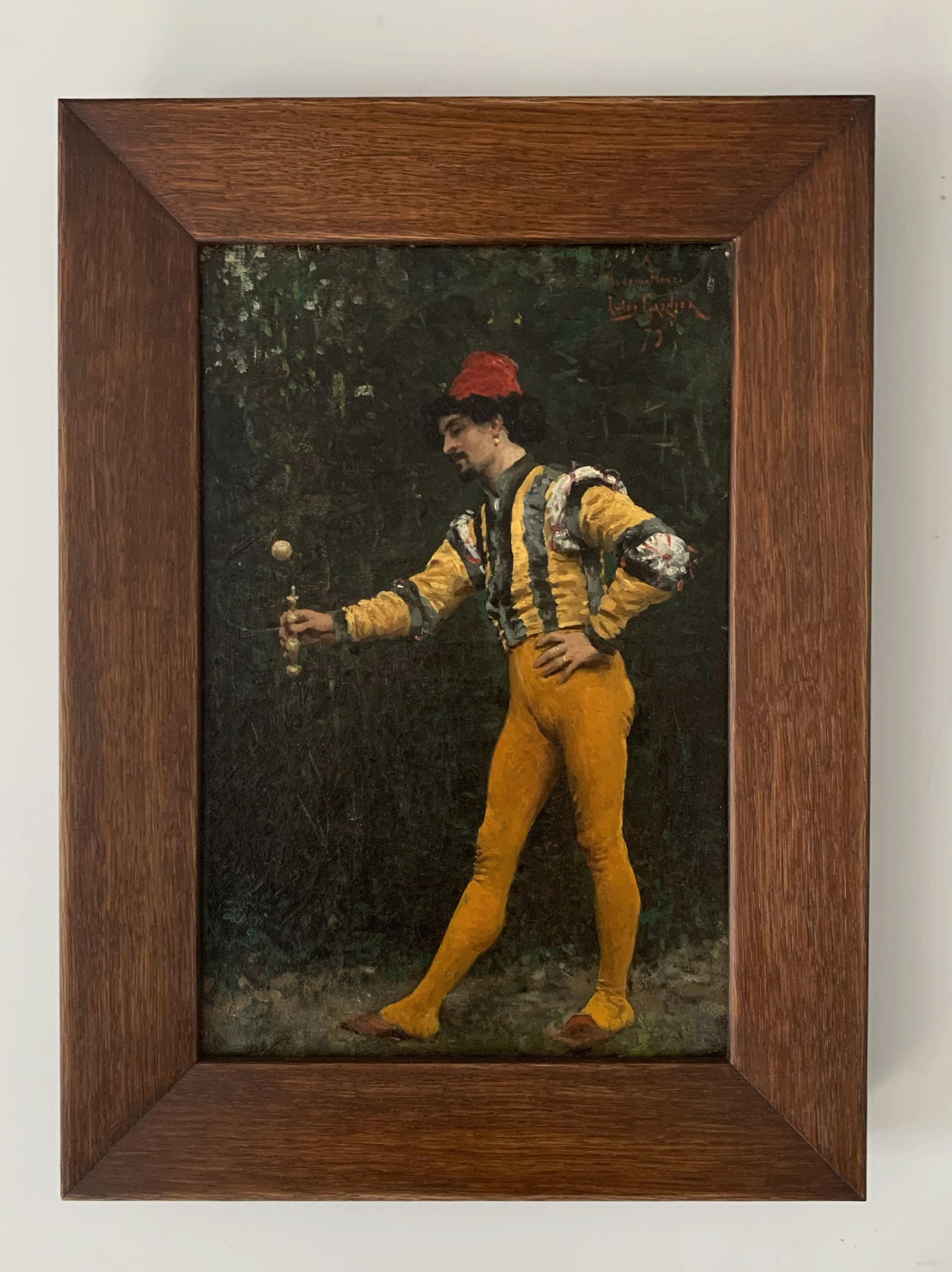 Jules Arsène Garnier Portrait Painting - Bilboquet player, 1879