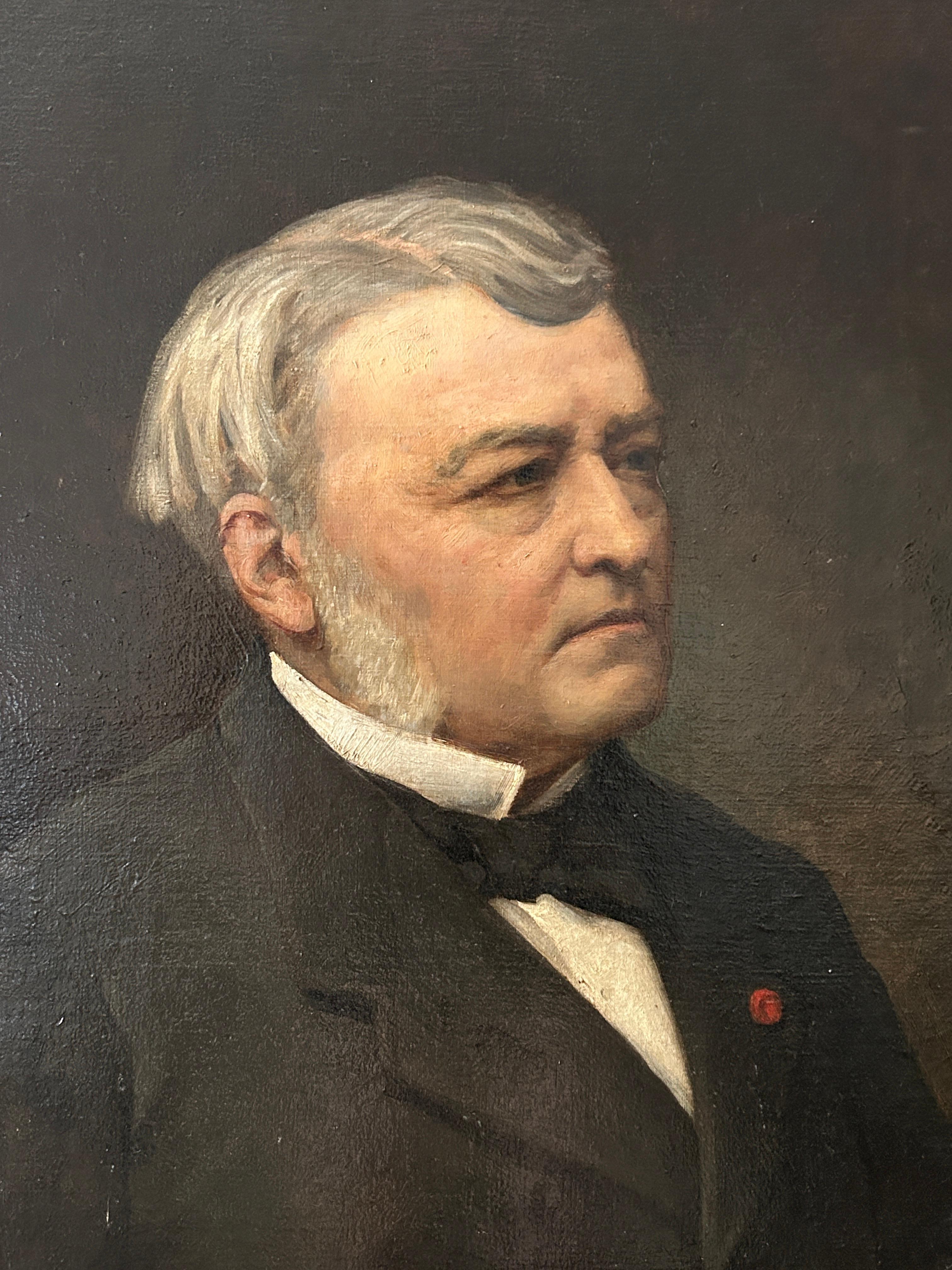 Jules Arsène Garnier (1847-1889), Portrait of a man, 1883, oil on canvas For Sale 5