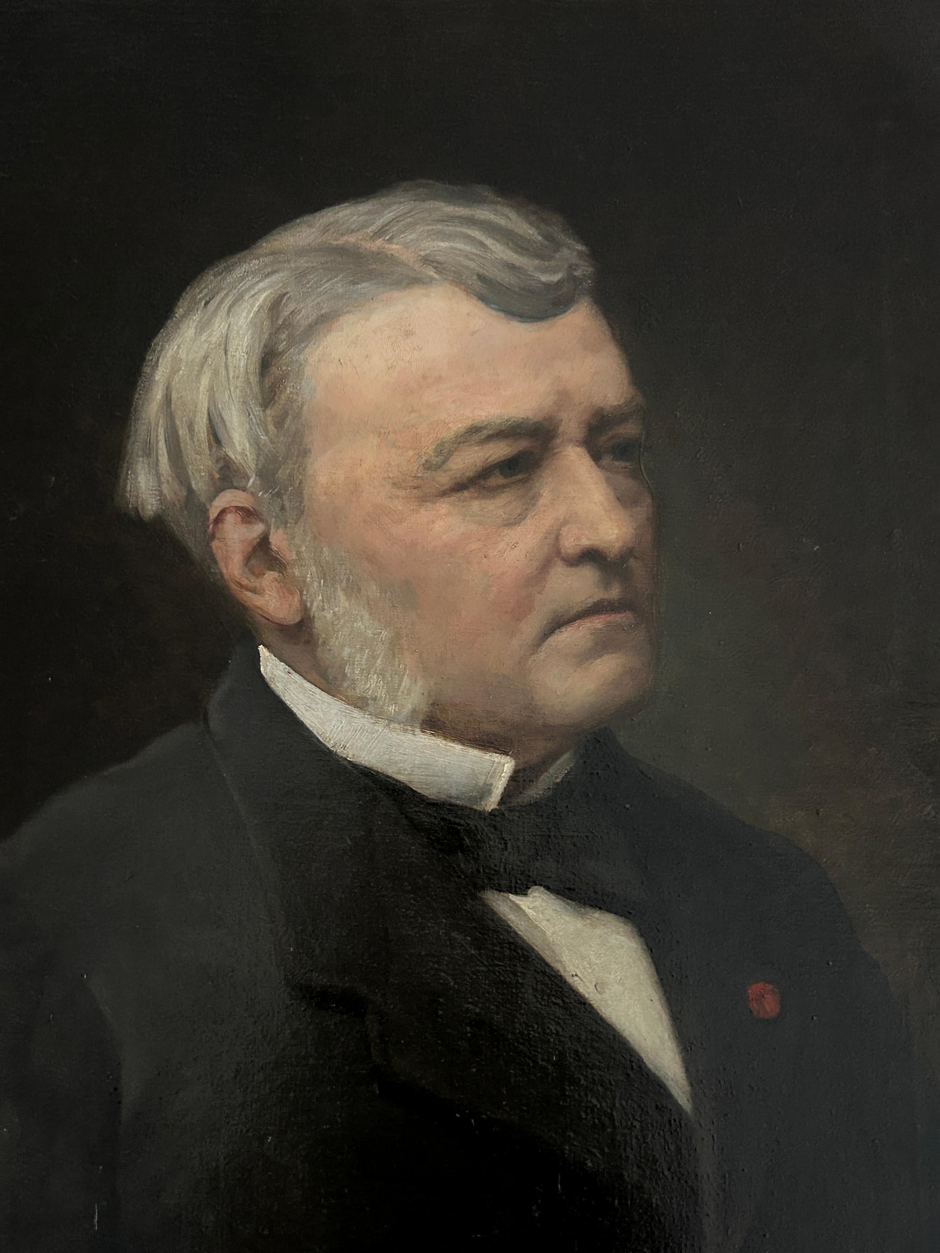 Jules Arsène Garnier (1847-1889), Portrait of a man, 1883, oil on canvas For Sale 8