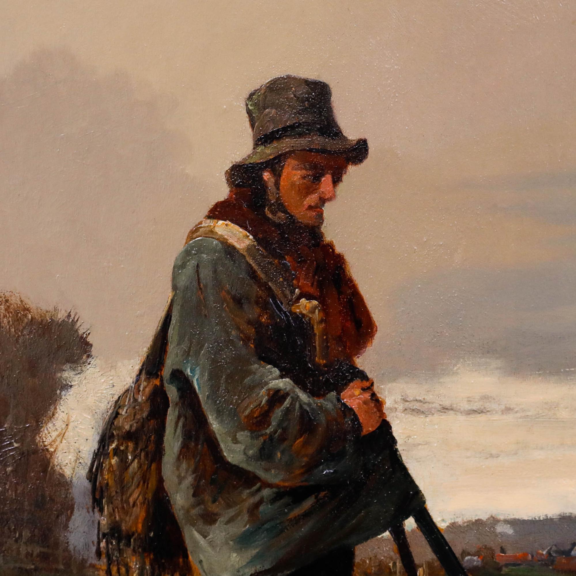 line Jules Bertrand Gélibert (1834-1916) - 1887 Oil, The Gamekeeper For Sale 3