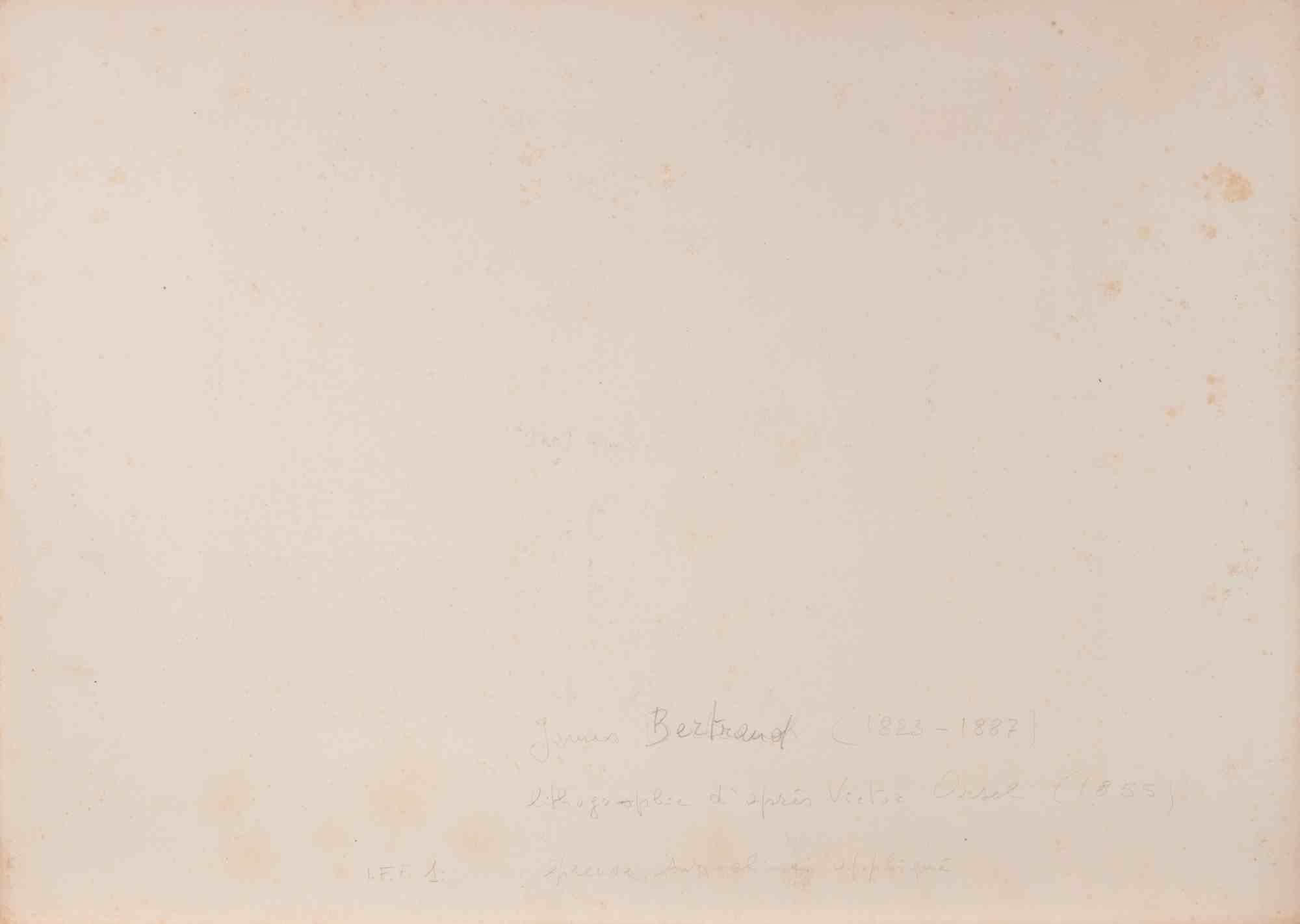 King Saul Before the Shade of Samuel - Lithograph by Jules Bertrand - 1855 - Print by Jules Bertrand Gélibert 