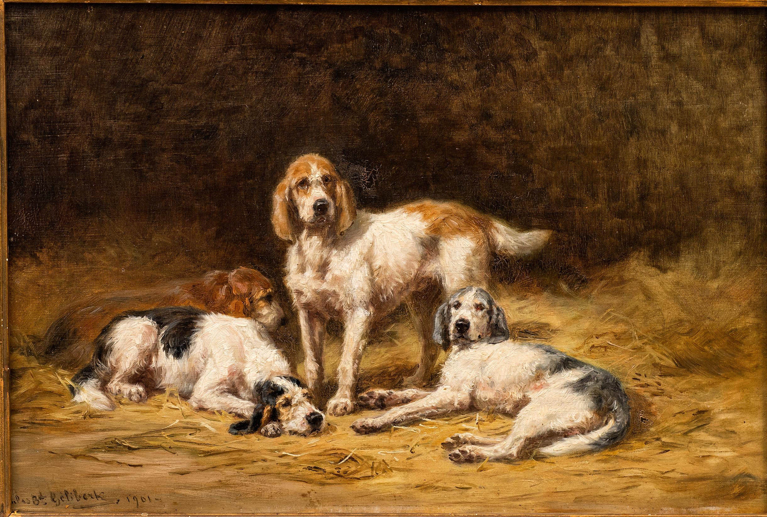 Antique Dog Painting: 
