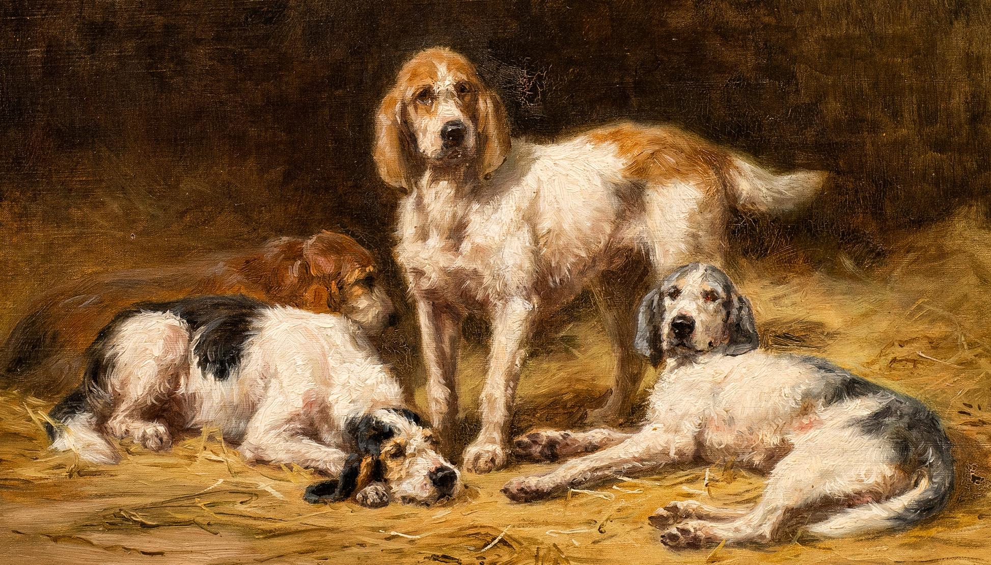 Antique Dog Painting: 