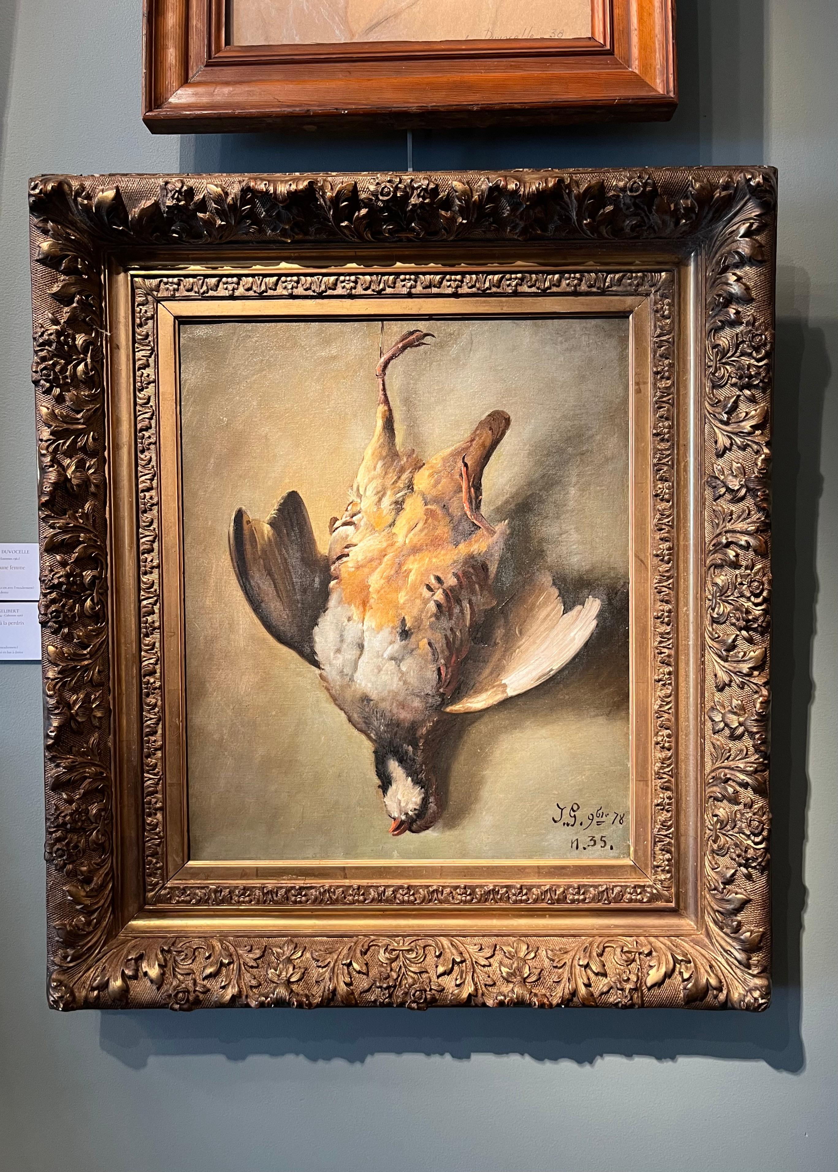 Still life with partridge 1878 - Painting by Jules-Bertrand Gélibert 