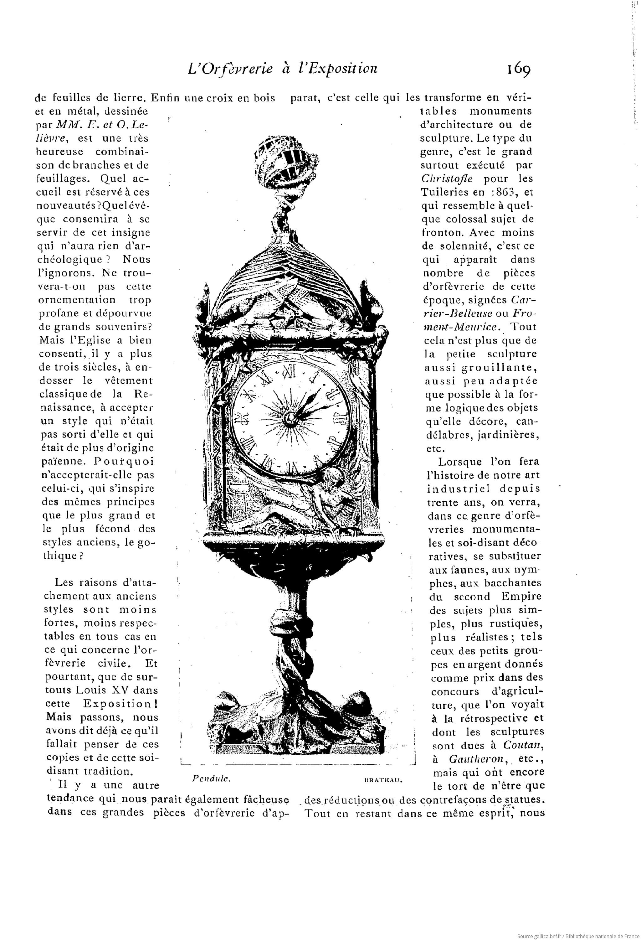 Jules BRATEAU, Four-Sided Clock On A High Base, 1900 For Sale 6