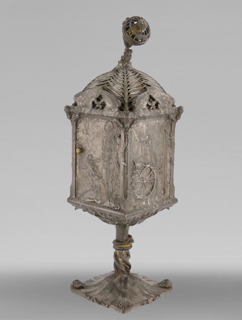 Renaissance Revival Jules BRATEAU, Four-Sided Clock On A High Base, 1900 For Sale