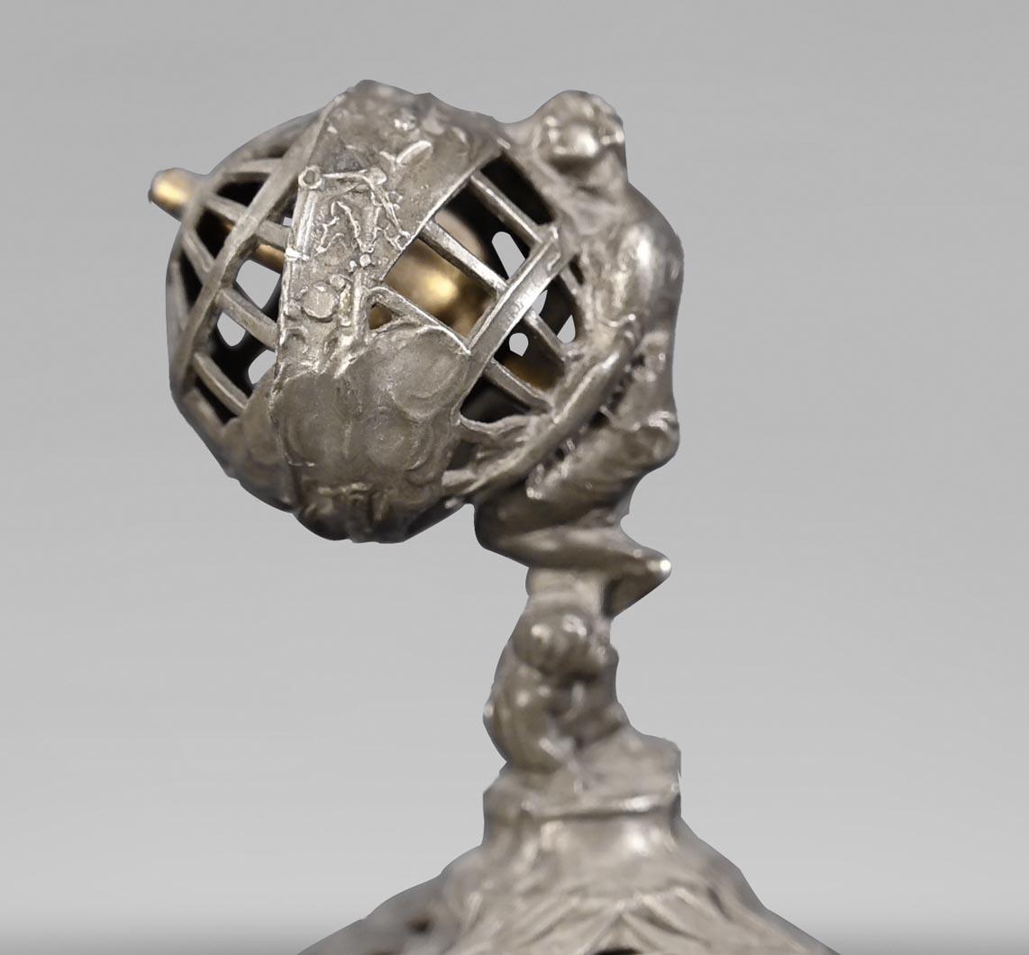 French Jules BRATEAU, Four-Sided Clock On A High Base, 1900 For Sale
