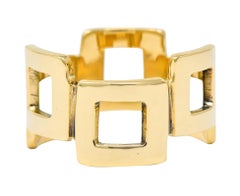Jules Brenner Modernist 14 Karat Gold Fashionable Cushion Band Ring