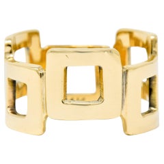 Jules Brenner Modernist 14 Karat Gold Fashionable Cushion Band Ring