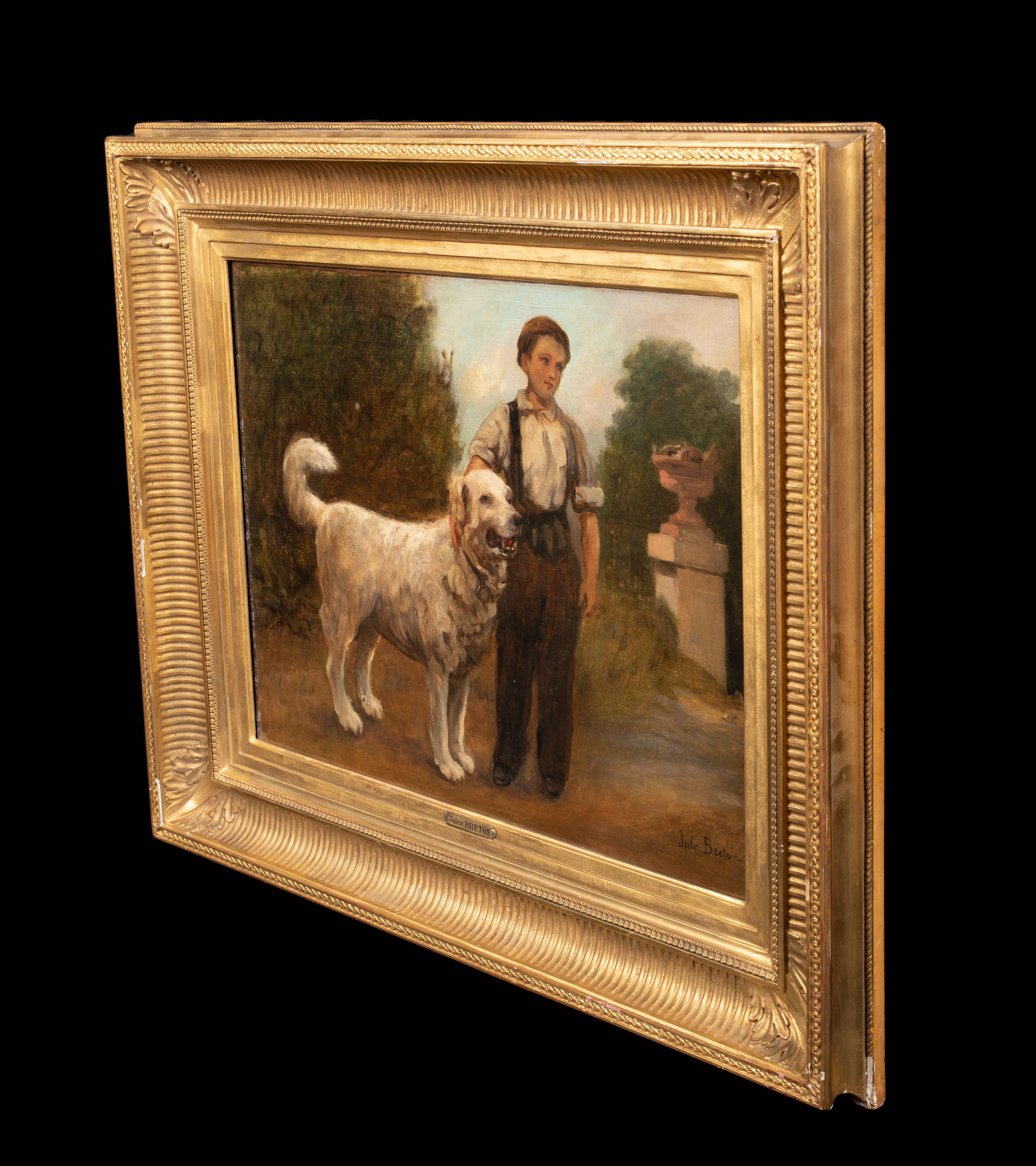 Boy & His Dog, 19th Century  by Jules BRETON (1827-1906)  For Sale 7