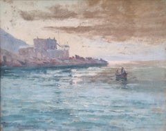 Pintura Marsella Corniche BRUNETAUT Mar Sur de Francia Impresionista XX