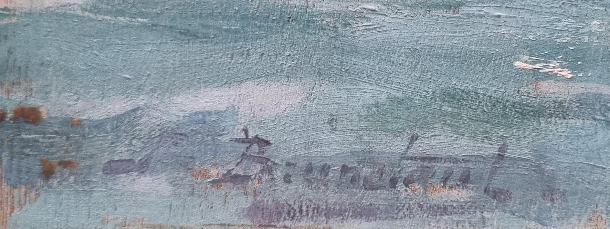 Pintura Marsella Corniche BRUNETAUT Mar Sur de Francia Impresionista XX en venta 2