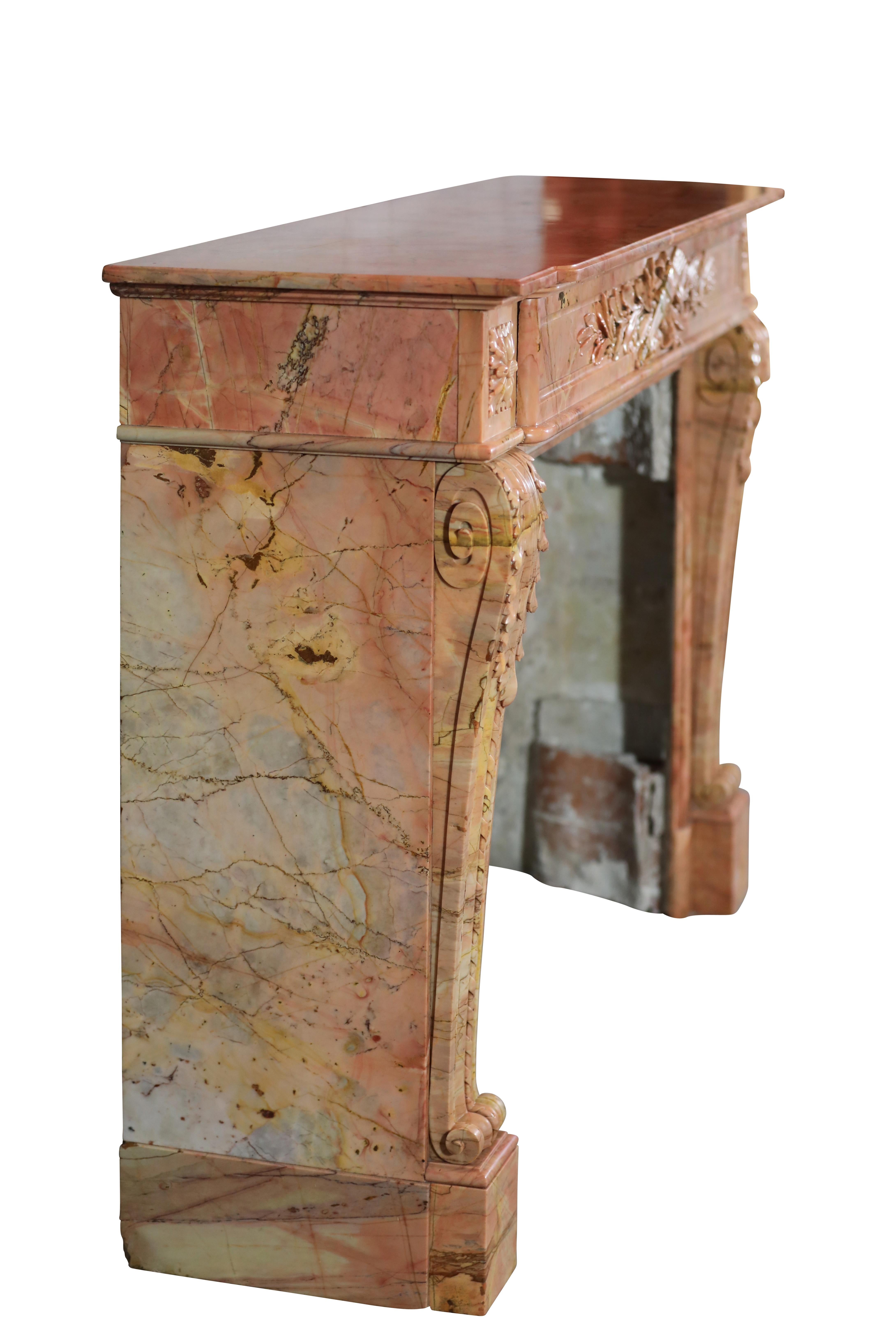 Cheminée Jaspe Du Var en marbre rose de Jules Cantini pour la décoration design haut de gamme en vente 5