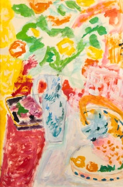 Bouquet de Fleurs aux Orange- Fauvist Still Life Oil Painting by Jules Cavailles