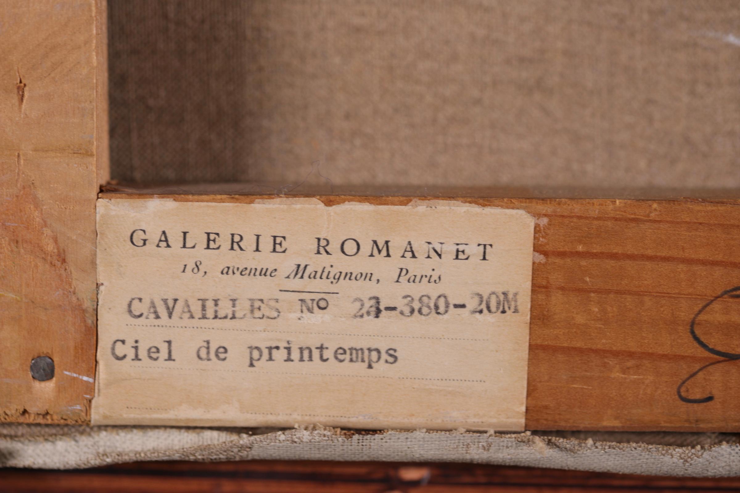 Ciel de Printemps - Fauvistisch Öl, Pferd und Figuren in Landschaft von Jules Cavailles im Angebot 14