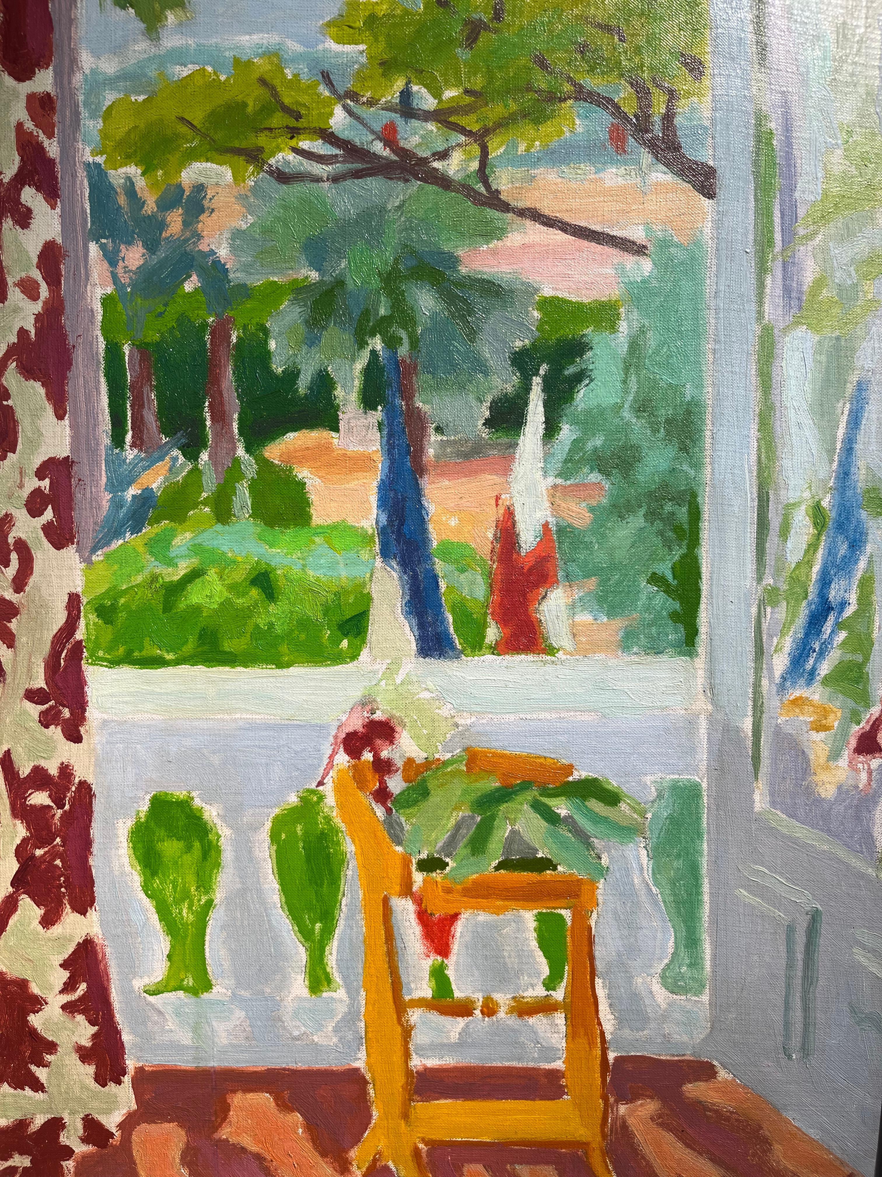 Opened window - Painting by Jules Cavailles