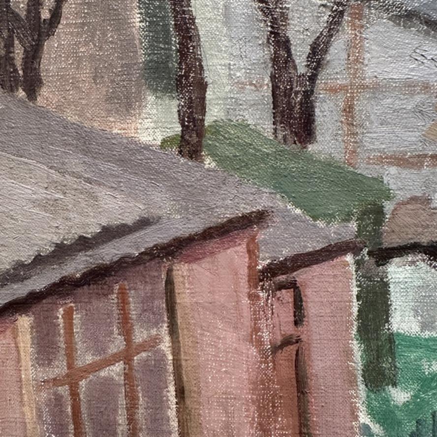 Jules Cavailles
French, 1901-1977

View from a Parisian window
1937

Oil on canvas
24 ½ x 20 ¾ inches (62 x 53 cm)
Framed: 27 x 23 inches (86 x 76 cm)
Signed lower right and verso: J Cavailles 

Provenance:
Private Collection, France
Private