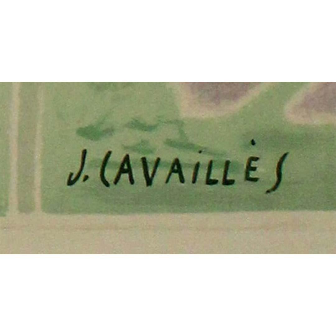 1957 Originalplakat von Jules Cavaillès SNCF nach Paris im Angebot 1