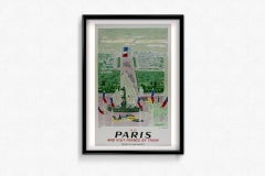 Jules Cavaillès 1957 SNCF original poster to Paris