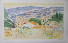Landscape in Provence : The Old House - Original lithograph, Handsigned