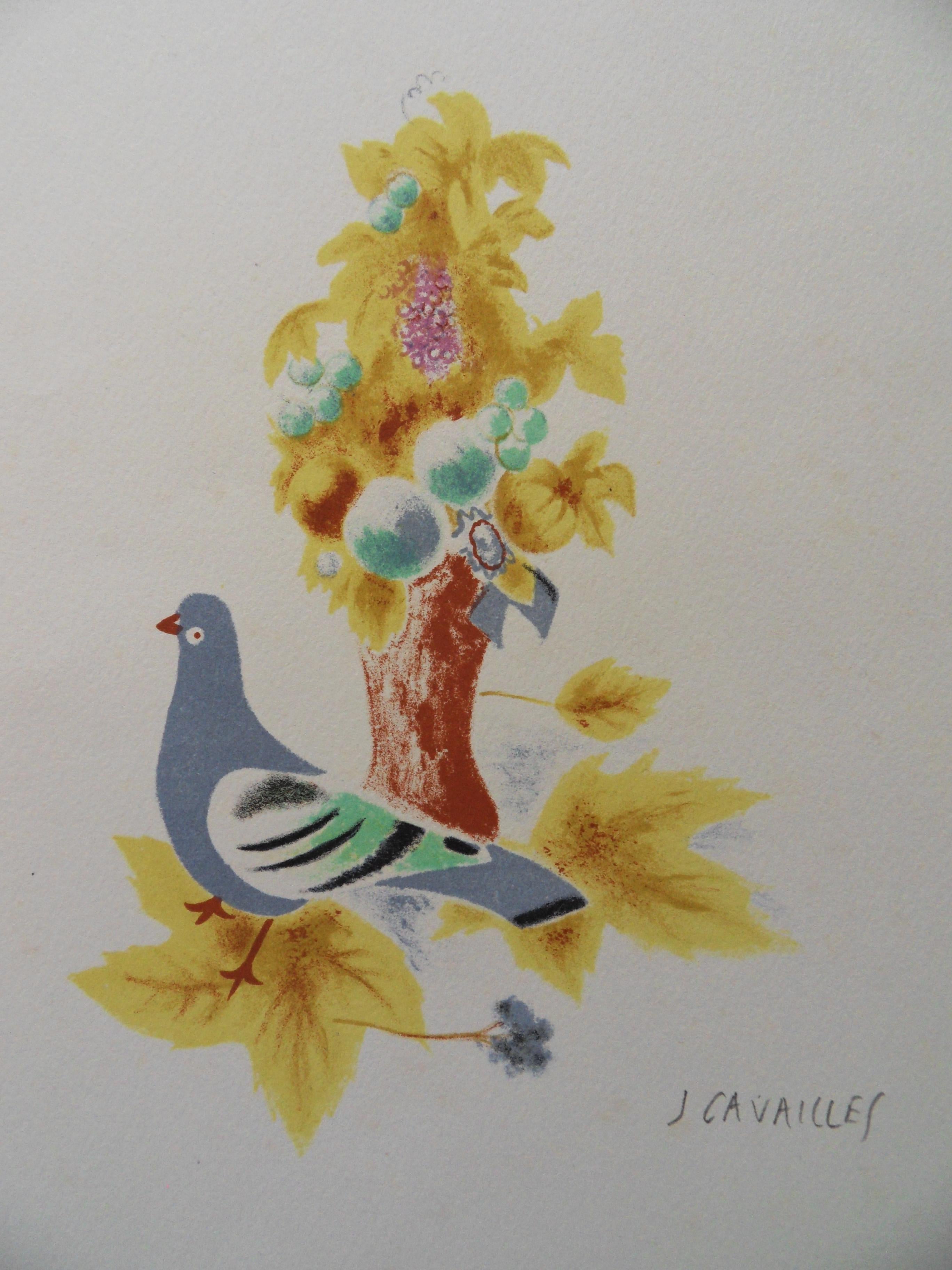 Animal Print Jules Cavailles - La colombe - Lithographie originale, signée à la main