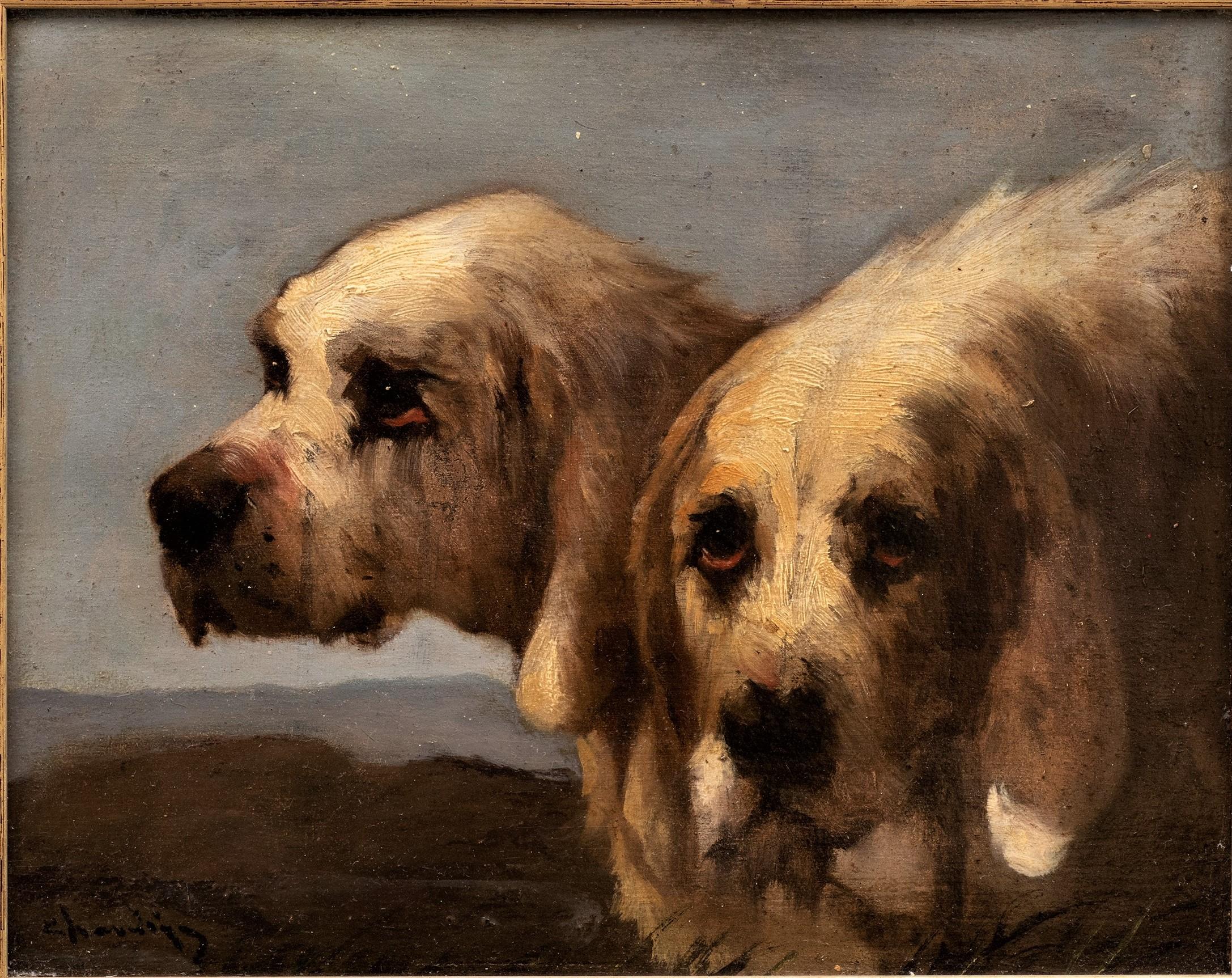 Doppio ritratto: Cani da caccia Grand Griffon Vendéen, Jules Chardigny (1842-1892) 2