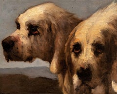 Doppelporträt: Grand Griffon Vendéen Jagdhunde, Jules Chardigny (1842-1892)