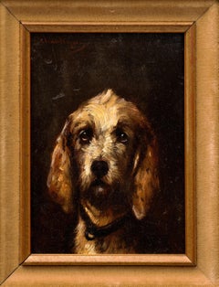 Retrato de un perro de caza grifón vandeano de Jules Chardigny (1842-1892)