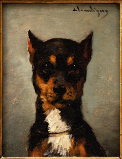 Study of a Manchester Terrier or a Dwarf Pinscher- Jules Chardigny (1842-1892)