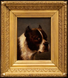 Used Dog Painting: Cane Corso ("Bodyguard Dog") Jules Chardigny, circa 1870