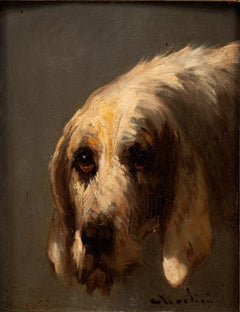Ritratto di cane da caccia della Grande Vandea Jules Chardigny (1849-1892), anni '70 ca.