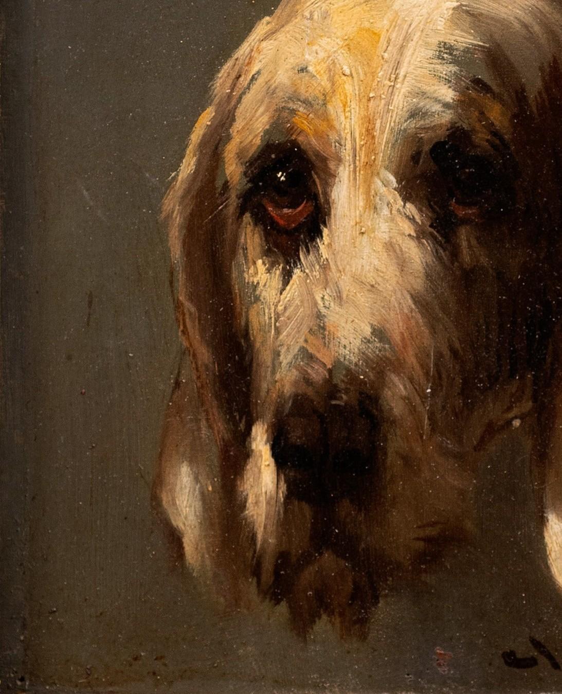 Hundeporträt eines Grand Vendéen Jagdhundes Jules Chardigny (1849-1892) um 1870 im Angebot 5