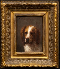 Dog Portrait of a Hunting Dog by Jules Chardigny (1849-1892) circa 1870s
