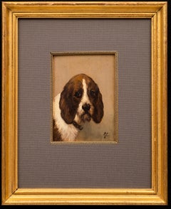 Hundeporträt eines Jagdhundes von Jules Chardigny (1849-1892)