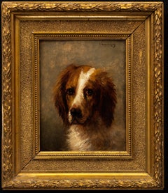 Dog Portrait of a Hunting Dog by Jules Chardigny (1849-1892)