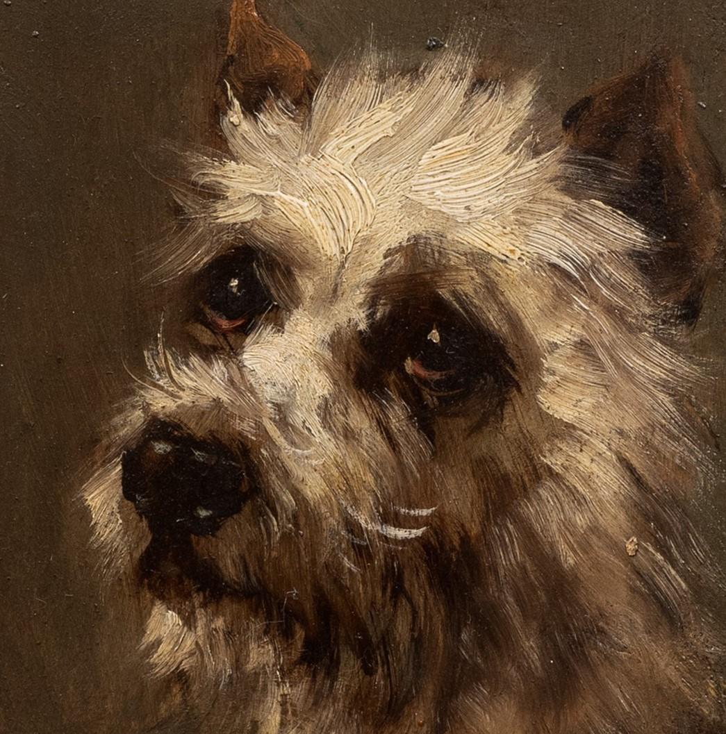 Retrato de perro Terrier 3/4 Vista de Jules Chardigny (1849-1892) circa 1870s en venta 3