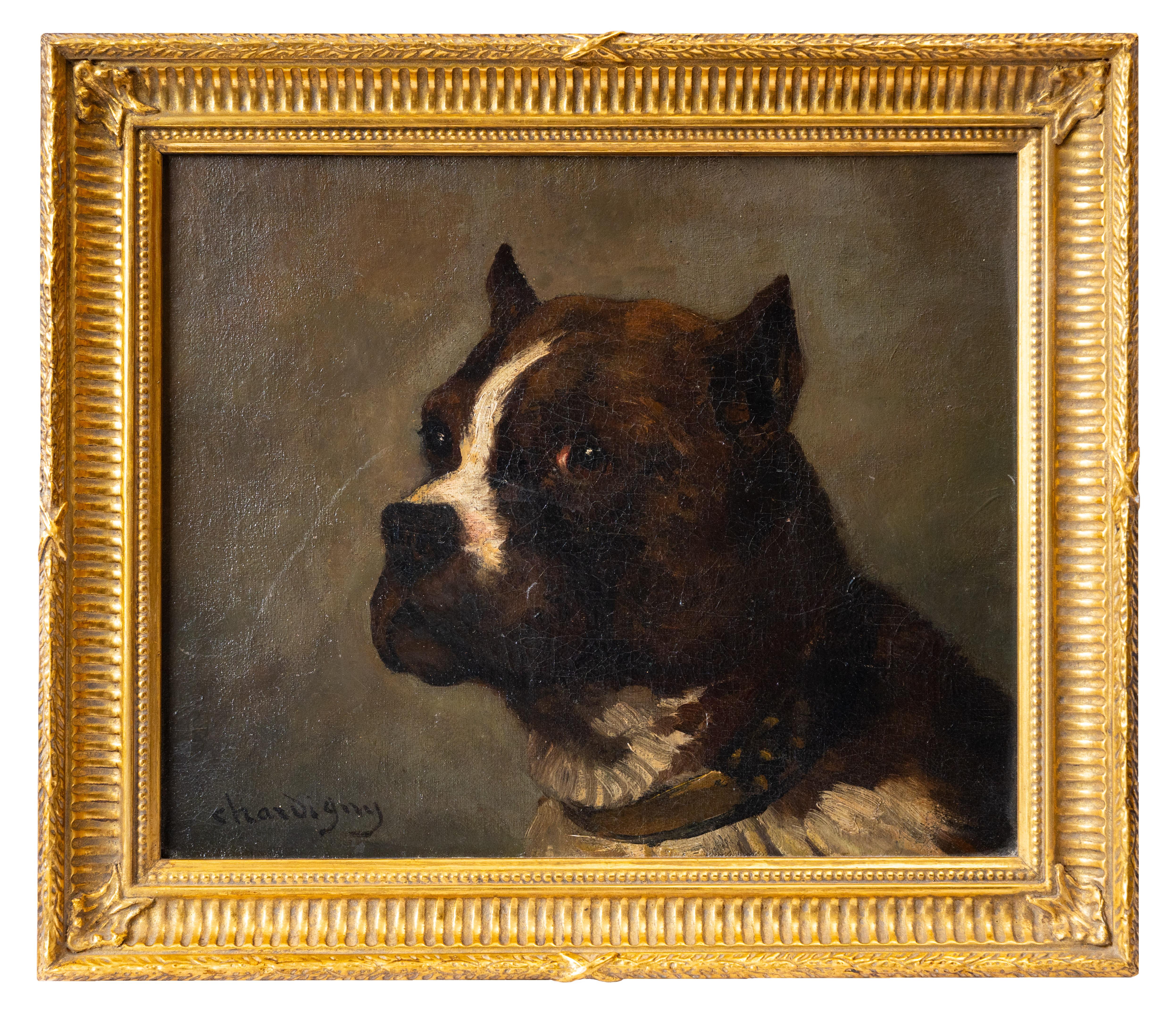 Dog Portrait, signed Jules Chardigny