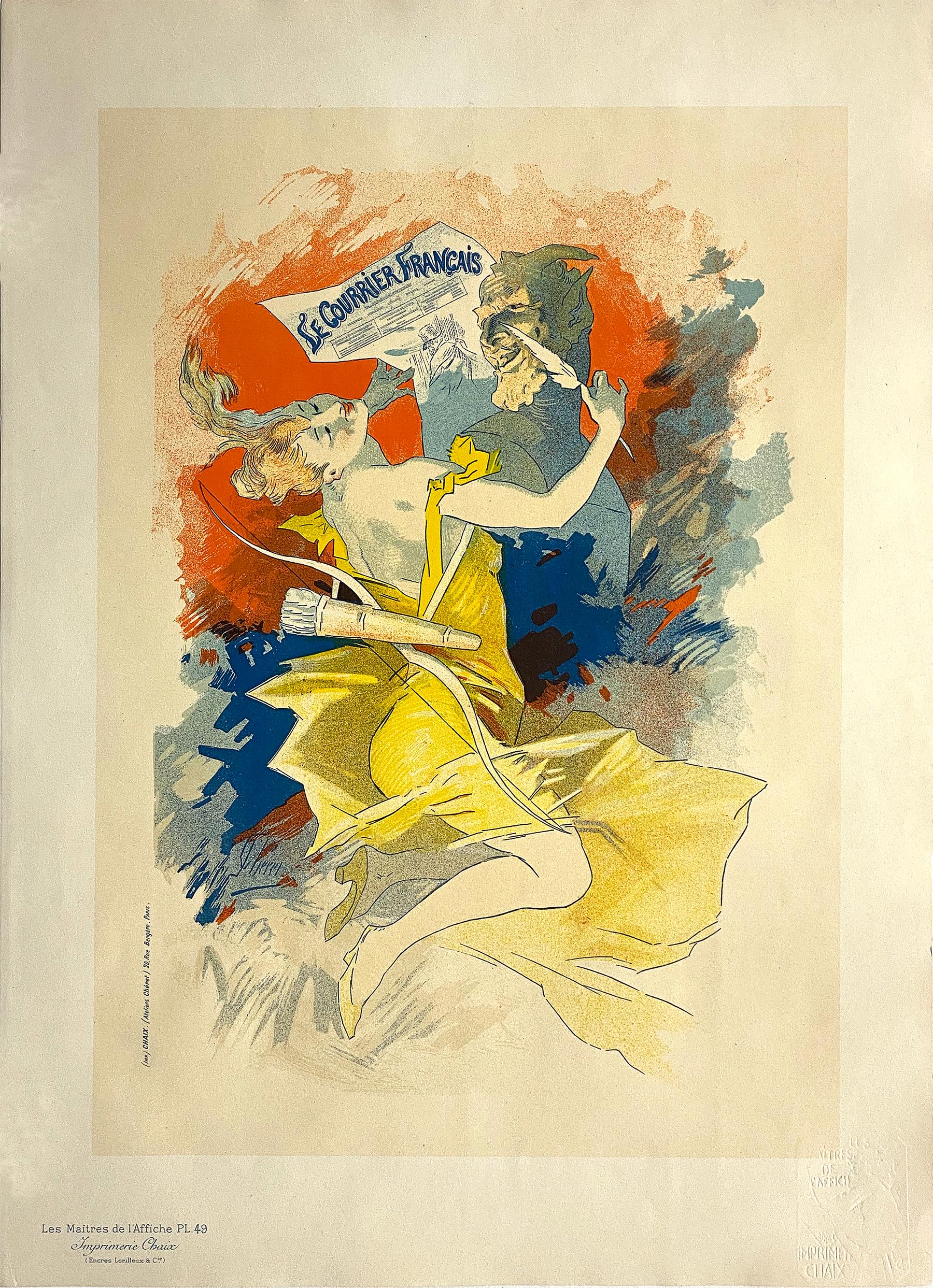 Affiche originale des Maîtres de L'Affiche PL 49 - Le Courrier Français par Jules Cheret