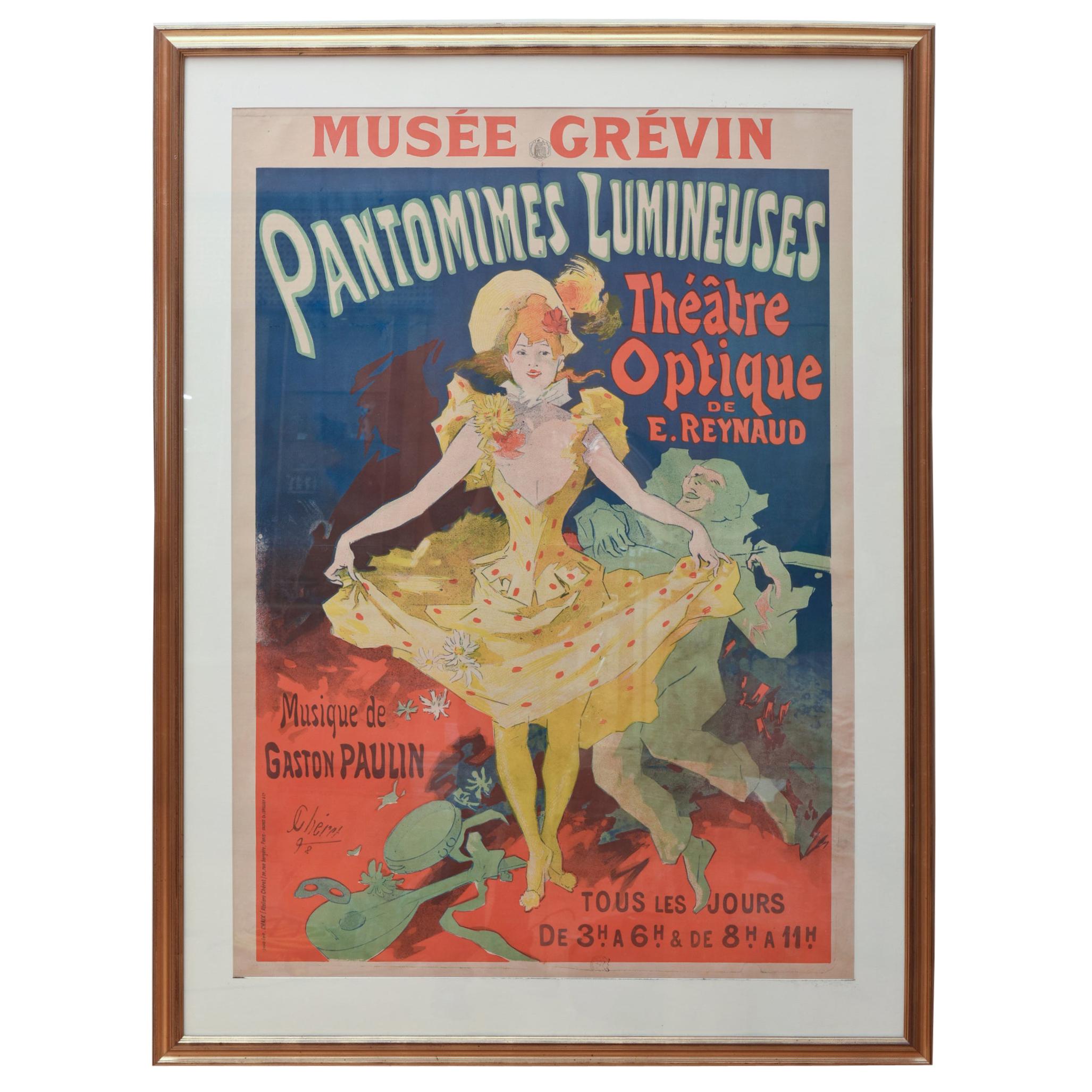 Jules Chéret Musée Grévin Pantomimes Lumineuses Théâtre Poster, Circa 1892