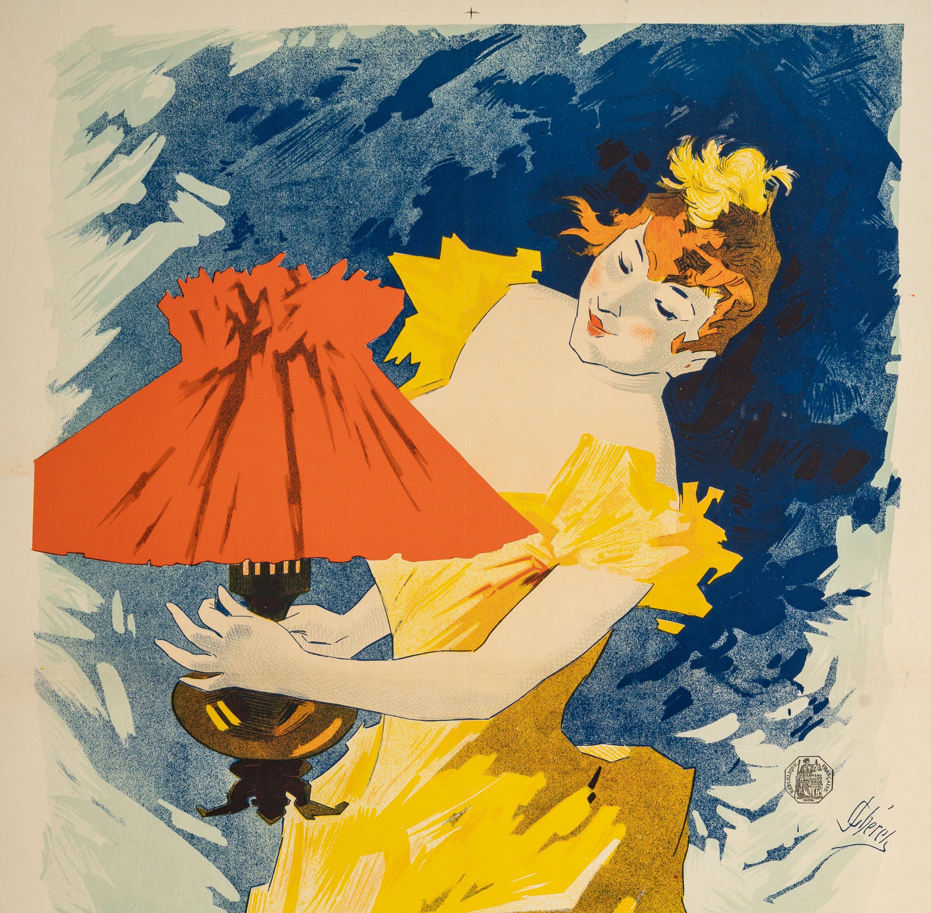 Questo manifesto Saxoléine, parte di una serie di manifesti creati tra il 1891 e il 1900, è una pubblicità che promuove l'uso dell'olio di sicurezza per il comfort e l'illuminazione della casa. 

Artista: Jules Chéret (1836-1932)
Titolo: Saxoléine -