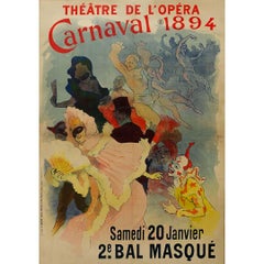 1894 original poster by Jules Chéret Théâtre de l'Opéra Carnaval - 2e Bal Masqué