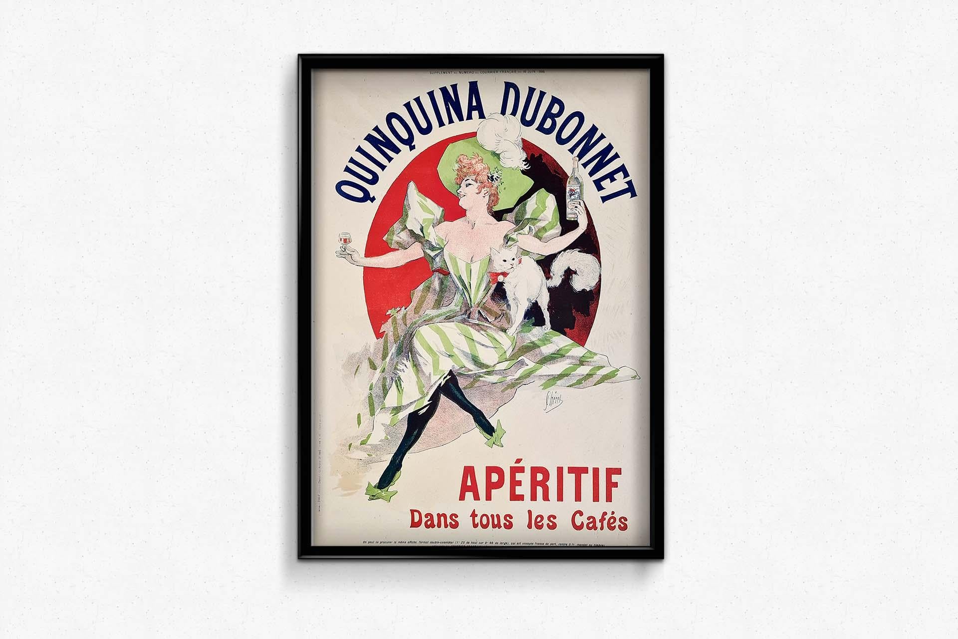 1895 Original poster by Jules Chéret for the Quinquina Dubonnet - Art Nouveau For Sale 2