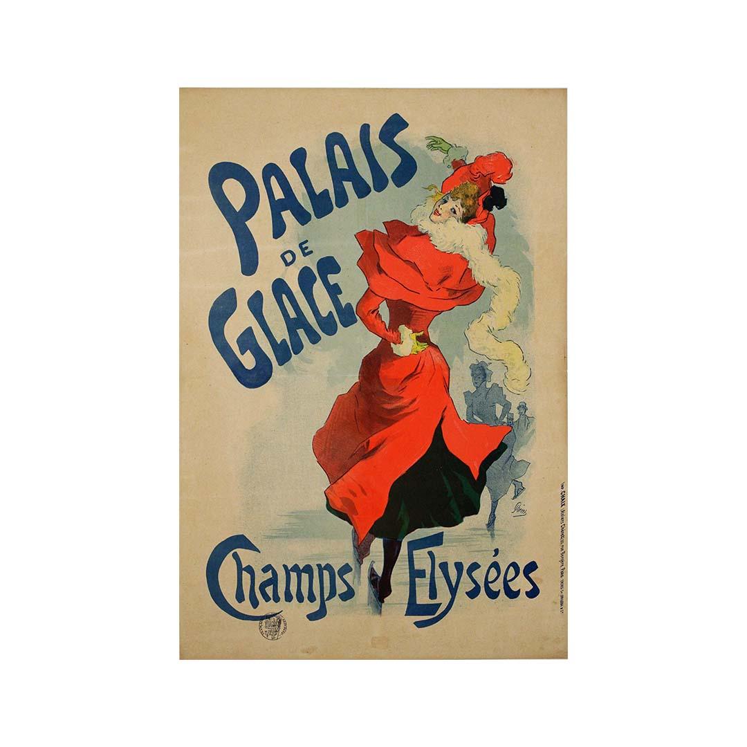 1895 original poster by Jules Chéret - Palais de Glace on the Champs-Élysées For Sale 3