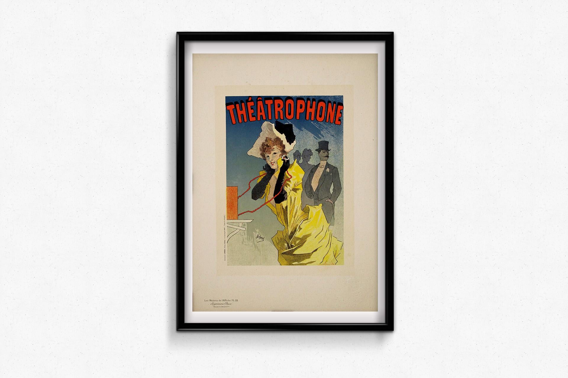 Manifesto originale del 1896 Maîtres de l'affiche N. 33 di Jules Chéret - Théâtrophone in vendita 1