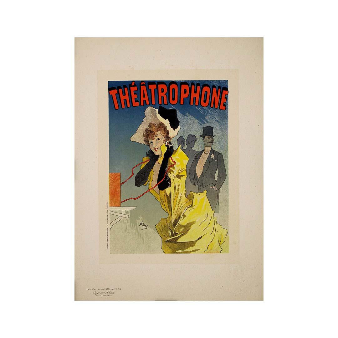 Manifesto originale del 1896 Maîtres de l'affiche N. 33 di Jules Chéret - Théâtrophone in vendita 3