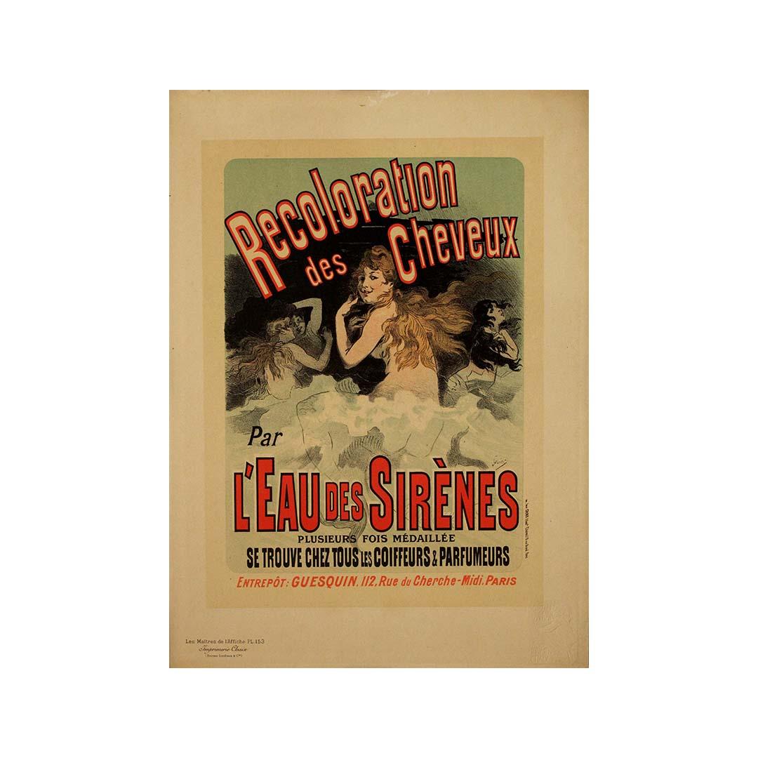 Manifesto litografico del 1898 Maîtres de l'Affiche di Jules Chéret L'Eau des Sirènes in vendita 3