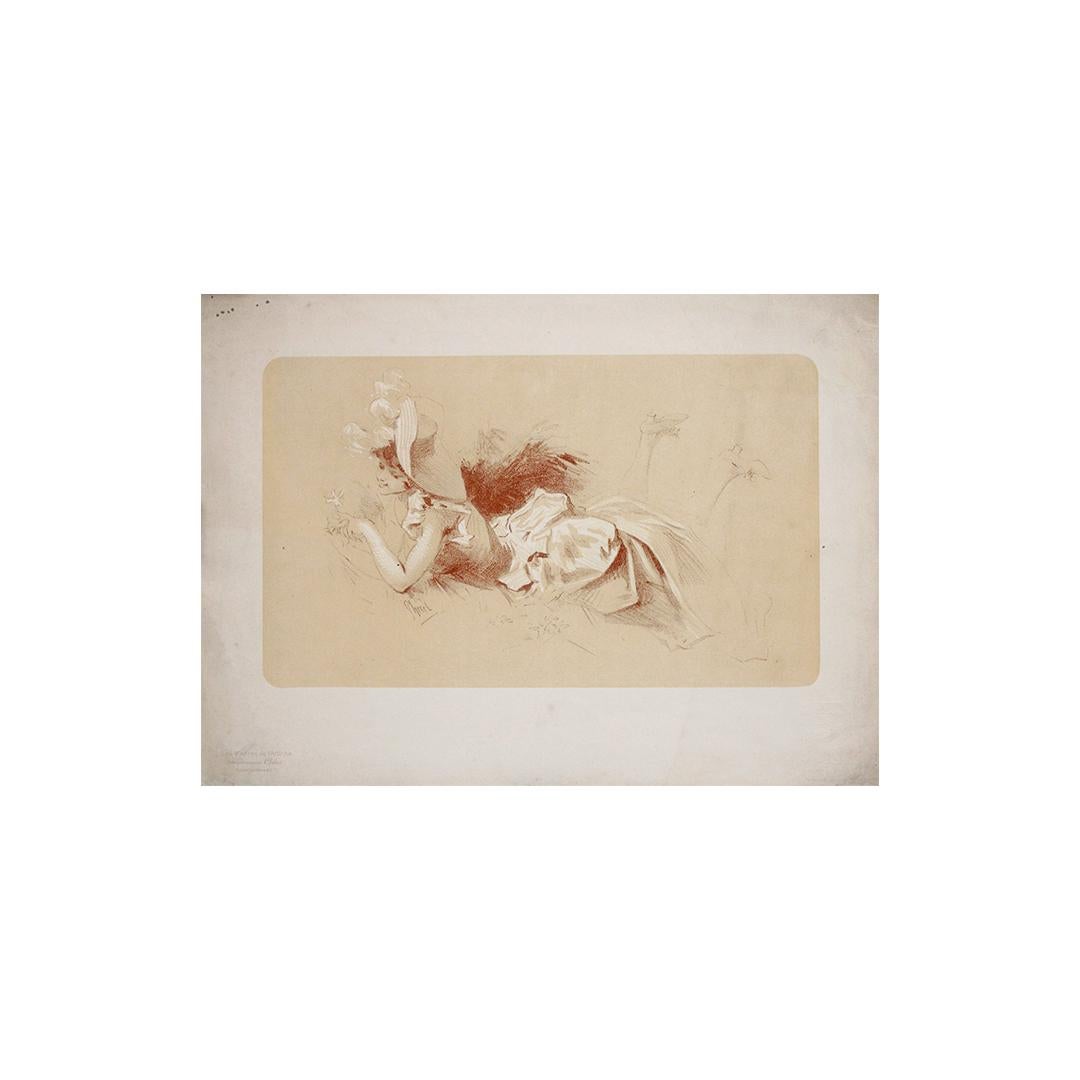 1898 original lithograph by Jules Chéret Spring Flower  Les Maîtres de l’Affiche For Sale 2
